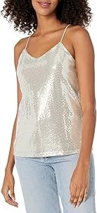 Женская майка Anne Klein с V-образным вырезом из металлического трикотажа, 92% нейлон 11105261