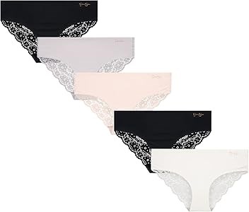 Женские трусики-хипстеры Jessica Simpson, комплект из 5 штук, из микрофибры, с кружевной отделкой, бесшовные, размеры S-XL 10022471