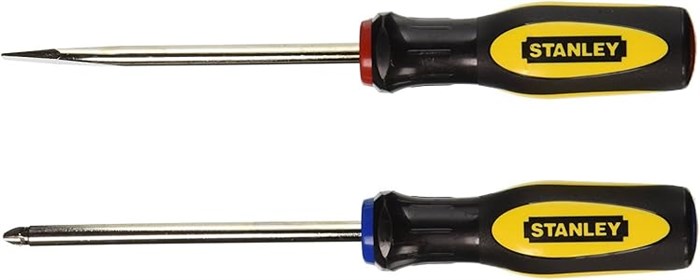 Stanley Набор из 2 крестовых отверток: 100 мм и 2 мм из закаленной легированной стали, с противоскользящими ручками 11106520