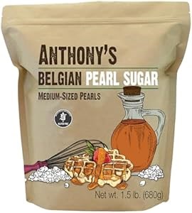 Anthony',s Бельгийский сахарный жемчуг, 680 г, без глютена, из 100% свекольного сахара, средний размер 11049892