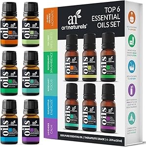 Artnaturals Набор для ароматерапии - 6 эфирных масел по 10 мл, 100% чистые, премиум-качество – Лаванда, Мелисса, Чайное дерево, Эвкалипт 11064703