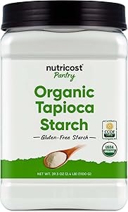 Nutricost Органический тапиоковый крахмал, 1,13 кг, без глютена и ГМО, для загущения соусов и начинок 11083217