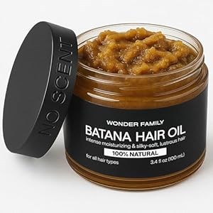 Wonder Family Маска из сырого масла баттера для роста волос – средство из масла для ухода за кудрявыми волосами из Гондураса – уход за сухой кожей головы с массажером для кожи головы 11093511