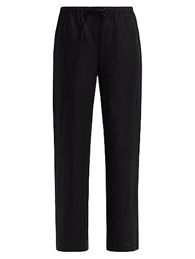 Льняные брюки Olina от Reformation с эластичным поясом и прямым силуэтом, 100% лен 11011194