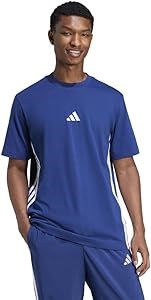 Мужская футболка adidas Essentials из хлопка с классическим дизайном и тремя полосками на рукавах 11078907