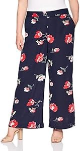 Молодежные брюки с цветочным принтом на резинке, размер 1X, цвет тёмно-синий/вишневый от Nine West 11102367