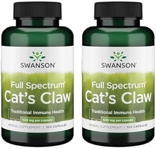 Swanson Коготь Кота для кошек - БАД для поддержки пищеварительной и иммунной систем - 100 капсул по 500 мг (2 упаковки) 11054193