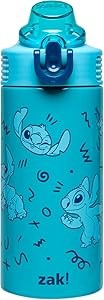 ZAK Designs Детская бутылка для воды 414 мл из нержавеющей стали с соломинкой и крышкой от протечек, для школы и путешествий 11051113