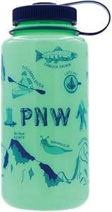 Фляга Nalgene Sustain Tritan 32 OZ из 50% переработанного пластика, с широким горлышком, географическим дизайном, цвет Glow Green 11080427