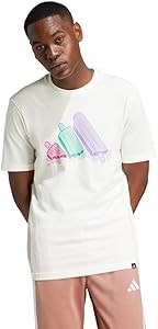 Мужская футболка adidas с графическим принтом Ice, 100% хлопок, классический воротник 11096315