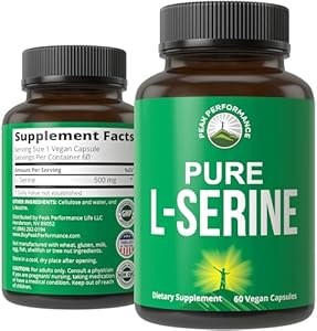 Peak Performance L-серин 500 мг - аминокислота для поддержки здоровья мозга и нейротропики, без ГМО, 60 капсул 11088226