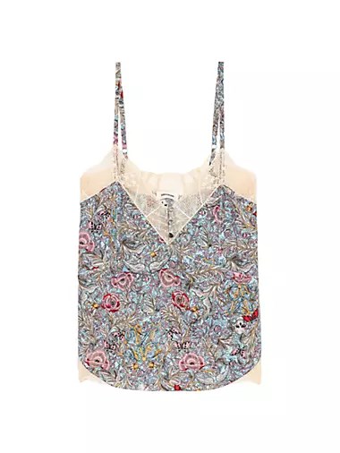 Цветочный топ Cyoko с кружевной отделкой от Zadig &amp, Voltaire, 100% вискоза 10043220