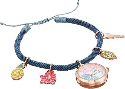 Accutime Детские часы с шармами Лило и Стич, кварцевый механизм, 25 мм, браслет 24 см, 4 подвески 11091686