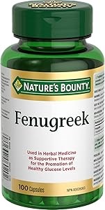 Nature',s Bounty Фенугрек, 100 капсул, поддержка уровня сахара в крови, без искусственных добавок 11071095