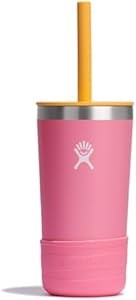 Hydro Flask Детская термокружка из нержавеющей стали, 12 унций, с крышкой и соломинкой, изолированная, розовая Далия 11078536