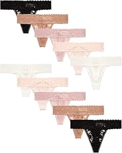 Женские трусики-танга Jessica Simpson — комплект из 10 штук, микрофибра и кружево, мягкое и сексуальное женское белье 10022487