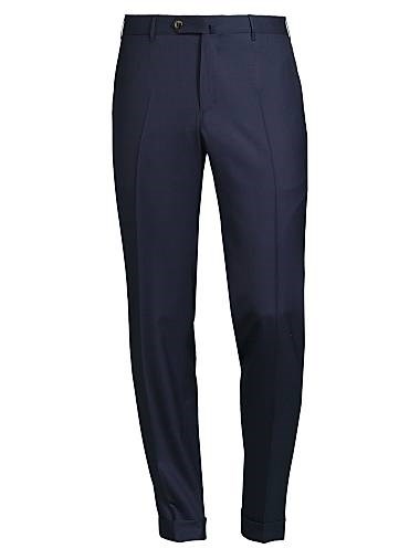 Элитные шерстяные брюки Super 160s PT Torino с поясом и потайной верхней кнопкой, Италия 11015922