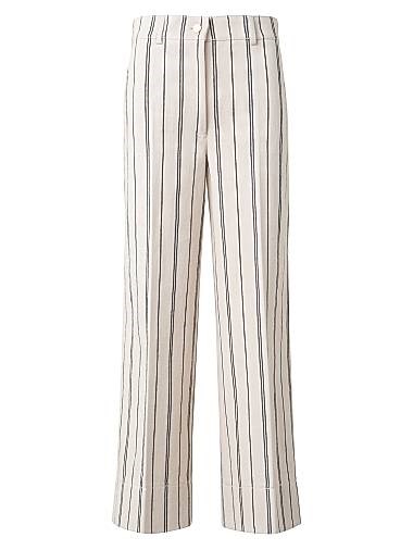 Хлопковые брюки Chiara с полосками от Akris Punto, высокой посадки, прямого кроя, с четырьмя карманами 11018646