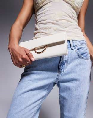 True Decadence Минималистичный клатч из искусственной слоновой кости с несколькими отделениями и застежкой на молнии 11040802