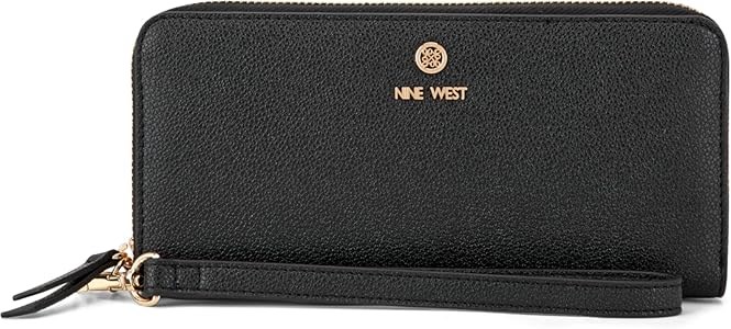 Nine West Кошелек на молнии с ремешком из микропеблового материала, размер 20,3х10,2х5,1 см, с карманами и отделениями 11073662