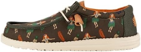 Мужские тапочки Hey Dude Wally Luau — черный текстильный верх, резиновая подошва 11101130