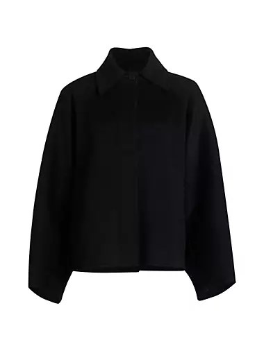 LOULOU DE SAISON Wool &amp,amp, Cashmere Crop Coat 11012048