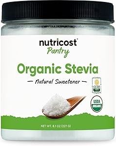 Nutricost Органическая стевия, натуральный подсластитель, 226 г - без ГМО, без глютена, 100% веганская 11076766