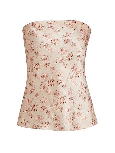 Шелковая блузка Cami Prima без бретелек с цветочным узором, 100% шелк 10043033
