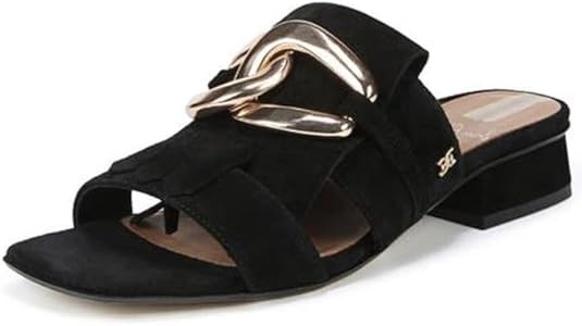 Женские черные сандалии Sam Edelman Masha с открытым носком и устойчивым каблуком высотой 3 см 11077741