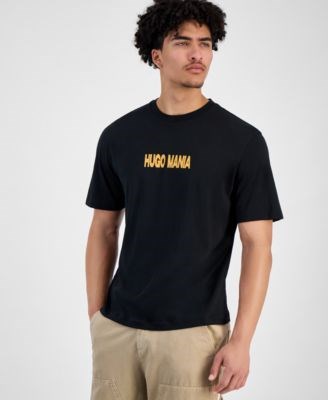 Hugo Boss Мужская футболка Hugo с графичным логотипом на груди и спине, 100% хлопок, стандартный крой 11020061