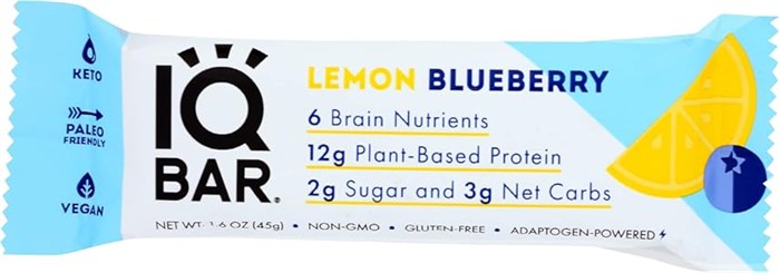 Кето-батончики IQBAR Банан и Орех, веганские, с низким содержанием сахара, 45 г (упаковка из 12 шт.) 11103347