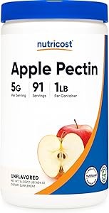 Nutricost Яблочный пектин в порошке, 454 г, безвкусный, 5 г на порцию, безглютеновый, без ГМО 11052198