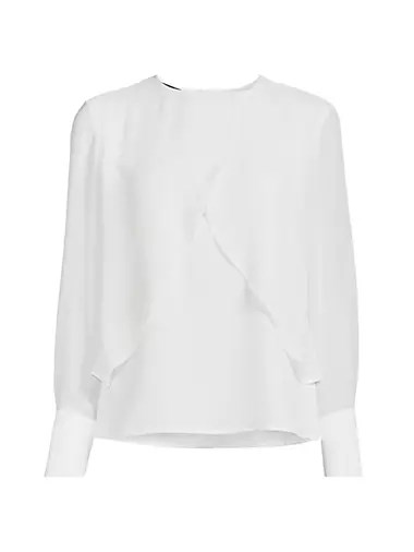 Шифоновый лонгслив Misook с эффектом накидки и длинными полупрозрачными рукавами 10041176