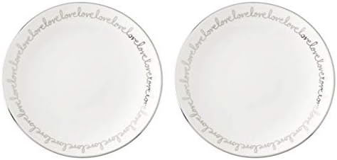 Kate Spade New York Набор из двух маленьких белых керамических тарелок Key Court, вес 0,36 кг, подходит для посудомоечной машины 11042917