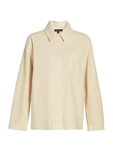 Рубашка-куртка Rag &amp, Bone Savannah из 100% хлопка с длинными рукавами и нагрудным карманом 11009146