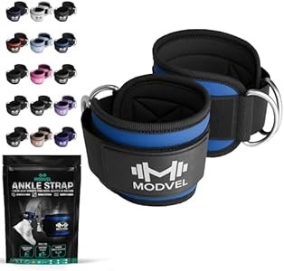 Modvel Регулируемые ремни на лодыжки для тренажеров - удобная пара для силовых тренировок и реабилитации, синий/черный 11050308