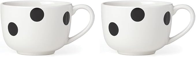 Kate Spade New York Керамические кружки для латте в черном и белом горошке, 400 мл, набор из 2 штук 11056173