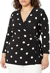 Женская блузка большого размера с 3/4 рукавами и принтом от Anne Klein из полиэстера и эластана 11056492