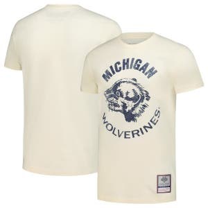 Мужская кремовая хлопковая футболка с коротким рукавом Michigan Wolverines от Mitchell &amp, Ness 10044647