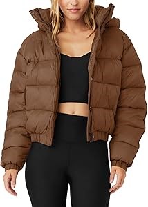 Женская зимняя стеганая укороченная куртка-утеплитель Gihuo с капюшоном и застежкой на молнии 10022733