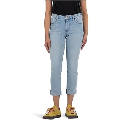 KUT from the Kloth Джинсы Amy с укороченными прямыми ножками и необработанным краем, 76% хлопка, расслабленный стиль 11038998