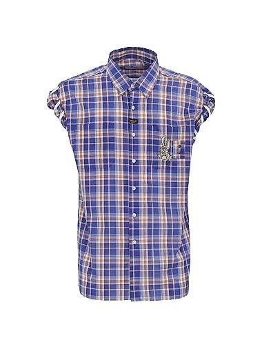 Клетчатая безрукавная сорочка с шнурками из 100% хлопка от Martine Rose, производство Португалия 11024587