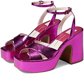 Сандалии DOLCE VITA WESSI на смелой платформе, ярко-розовые с эффектом крэкл, размер 37 11101081