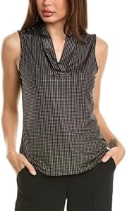 Лонгслив с тройными складками и металлическими заклепками от Anne Klein, 95% полиэстер, 5% эластан 11061542