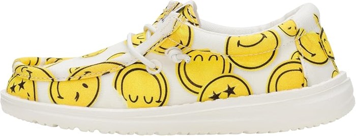 Лоферы HEYDUDE Wally Smiley из легкого текстиля с резиновой подошвой для быстрого обувания 11046936