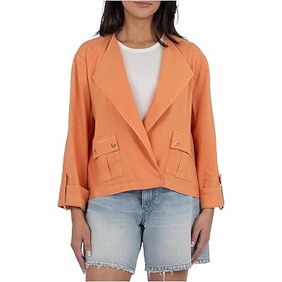 KUT from the Kloth Лонгслив-жакет Karie Relax от KUT из льняной смеси с карманами и рукавами на закатках 11034339