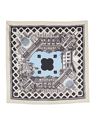 Callas Milano Шелковый платок из твила с изображением миланских достопримечательностей, 66 см x 66 см 11016276
