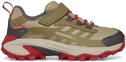 Детская водонепроницаемая кожаная обувь для активного отдыха Merrell, размер 12 широкий US, с застежкой на липучке 11094036