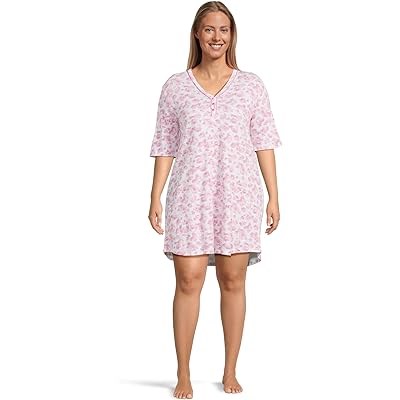 Пижама Karen Neuburger для полных девушек, с длинными рукавами и отложным воротником, 60% хлопок, 40% полиэстер 11040638