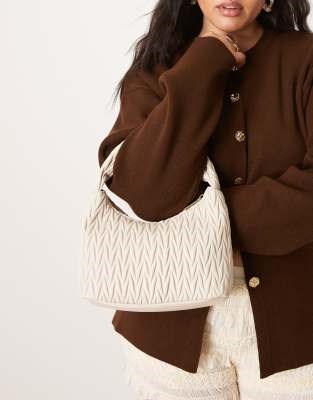 Accessorize Кремовая сумка с ручкой и стеганым дизайном, размеры: 19 см х 23 см х 9 см 11040792